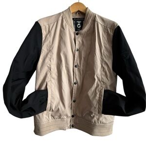 Fried Denim NYC  Varsity Style Jacket Black & Tan | Size L